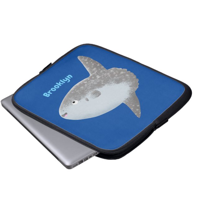 Ocean sunfish mola mola cute cartoon laptop sleeve (Front Bottom)