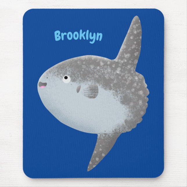 Ocean sunfish mola mola cute cartoon mouse mat (Front)