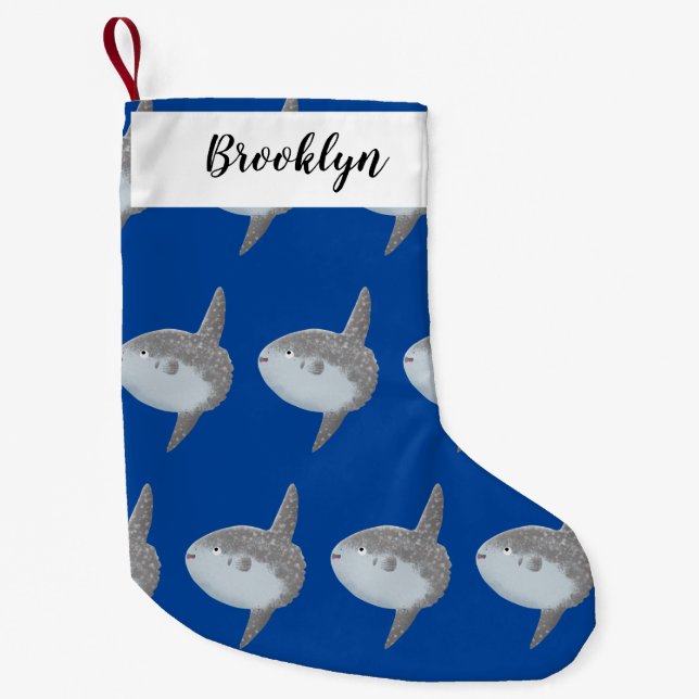 Ocean sunfish mola mola cute cartoon small christmas stocking (Front)