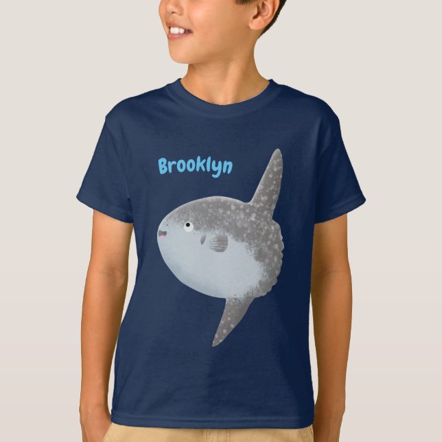 Ocean sunfish mola mola cute cartoon T-Shirt (Front)