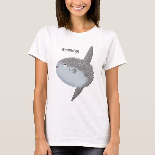 Ocean sunfish mola mola cute cartoon  T-Shirt (Front)