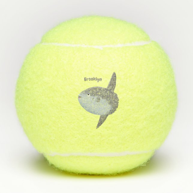 Ocean sunfish mola mola cute cartoon  tennis balls (Front)