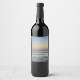 Ocean Sunrise Boat Christening Personalise Wine Label