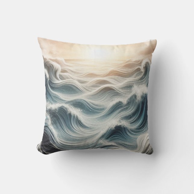 Ocean Sunrise Chaos Cushion (Front)