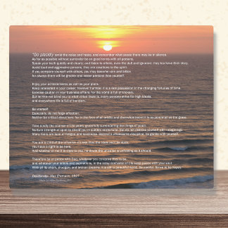 Ocean Sunrise Desiderata Plaque