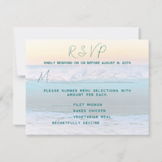 Ocean Sunrise Menu RSVP Enclosure cards