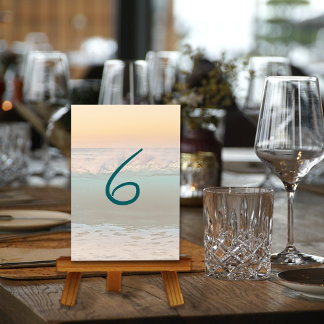 Ocean Sunrise Reception Table Number Cards