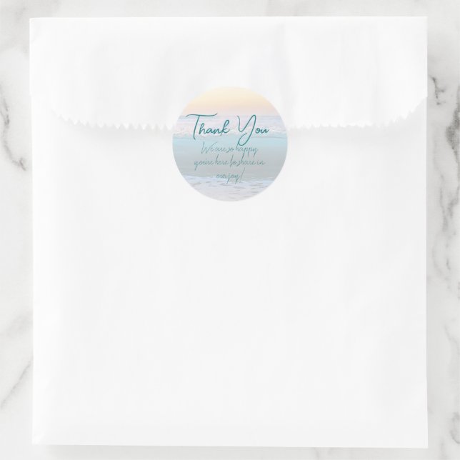 Ocean Sunrise Round Thank You Stickers (Bag)
