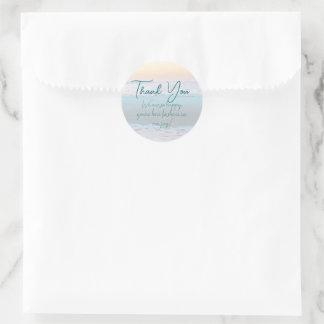 Ocean Sunrise Round Thank You Stickers