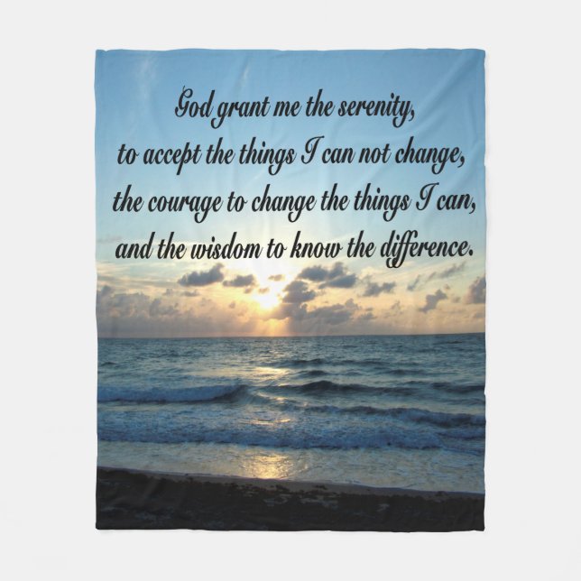 OCEAN SUNRISE SERENITY PRAYER FLEECE BLANKET (Front)