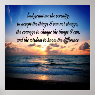 OCEAN SUNRISE SERENITY PRAYER ORIGINAL POSTER