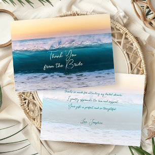 Ocean Sunrise Shower Thank You From Bride