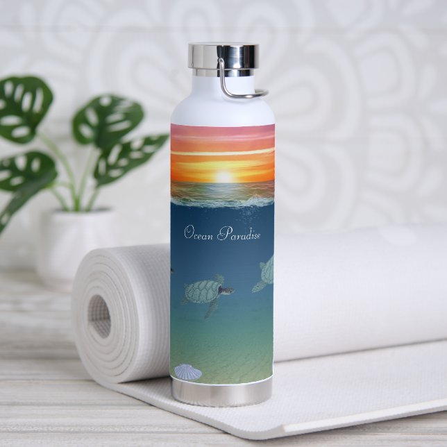 Ocean Sunrise & Turtles Water Bottle (Yoga)