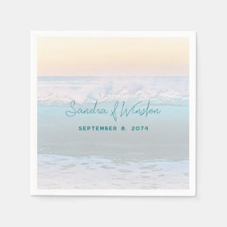 Ocean Sunrise Wedding Reception Paper Napkins