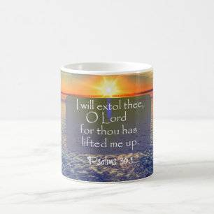 Ocean Sunrise with Psalms Bible Verse Coffee Mug