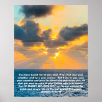 Ocean Sunrise, with Scripture Verse Matthew 5:43