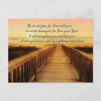Ocean, Sunset and Bible Verse Postcard
