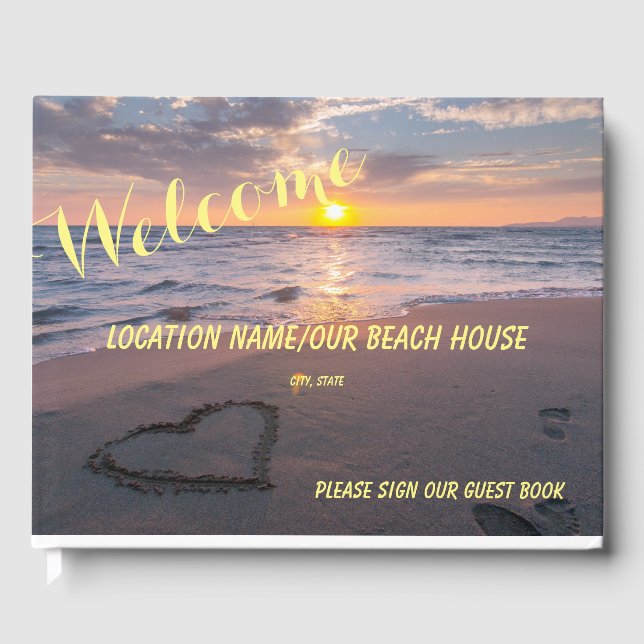Ocean Sunset Beach House, B&B, Restaurant Welcome Guest Book (Front)