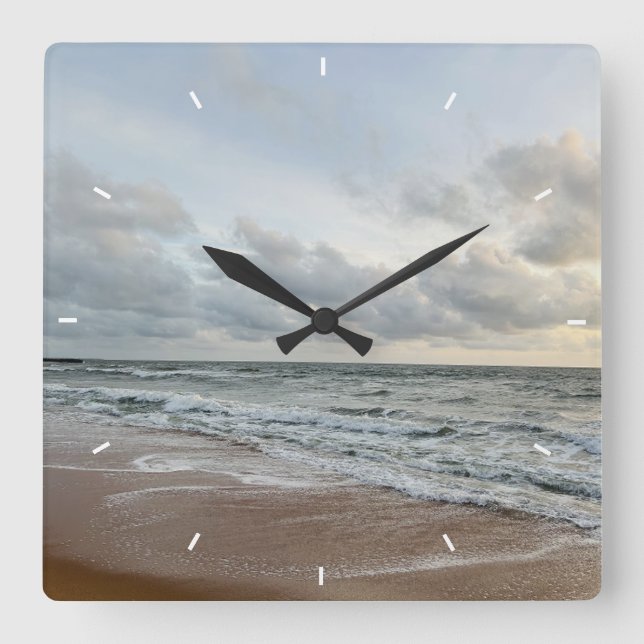 Ocean Sunset Beach Wall Clock | Coastal Nature (Front)