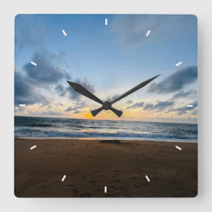 Ocean Sunset Beach Wall Clock Coastal Nature