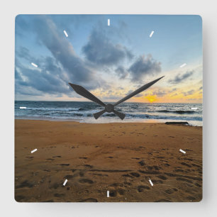 Ocean Sunset Beach Wall Clock Coastal Nature