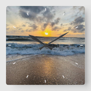 Ocean Sunset Beach Wall Clock Sunrise & Sunset 