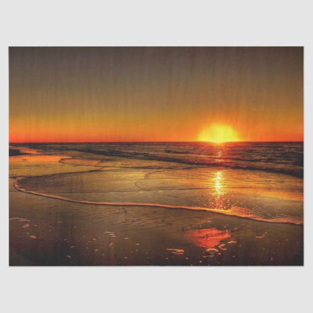 Ocean Sunset Beautiful Background Decoupage  Tissue Paper (Front)