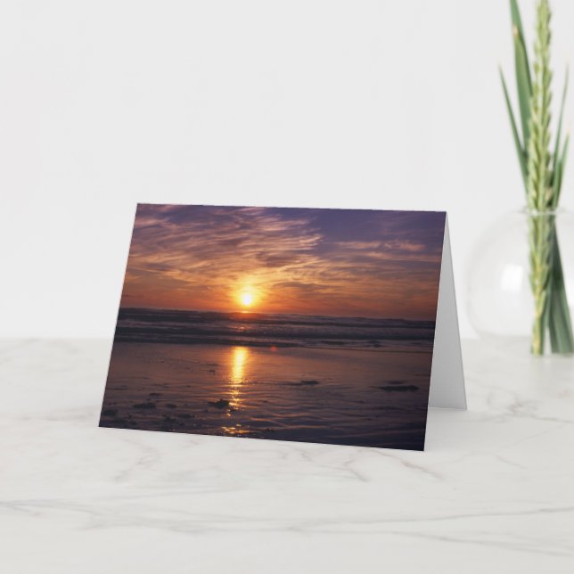 Ocean sunset  Birthday card (Front)