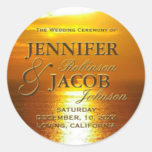 Ocean Sunset Classic Round Sticker