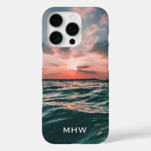 Ocean Sunset custom monogram phone cases