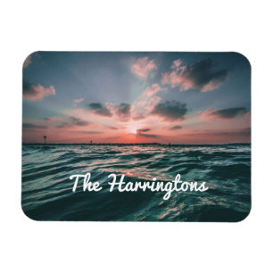Ocean Sunset custom name magnet