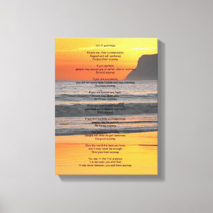 Ocean Sunset "Do It Anyway" Canvas Print