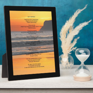 Ocean Sunset "Do It Anyway" Plaque
