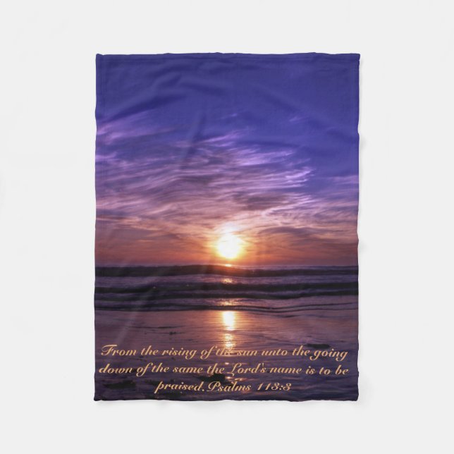Ocean sunset fleece blanket (Front)