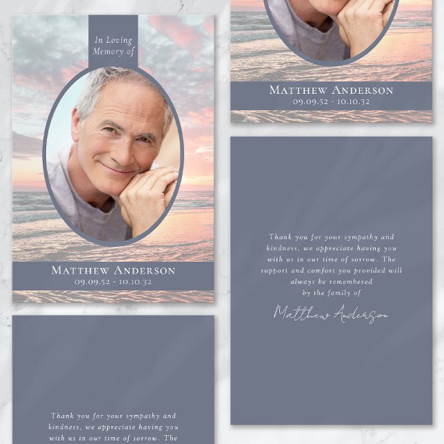 Ocean Sunset Funeral Sympathy Thank You Card (Creator Uploaded)