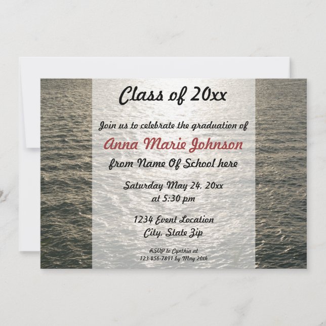 Ocean Sunset Graduation Invitation (Front)