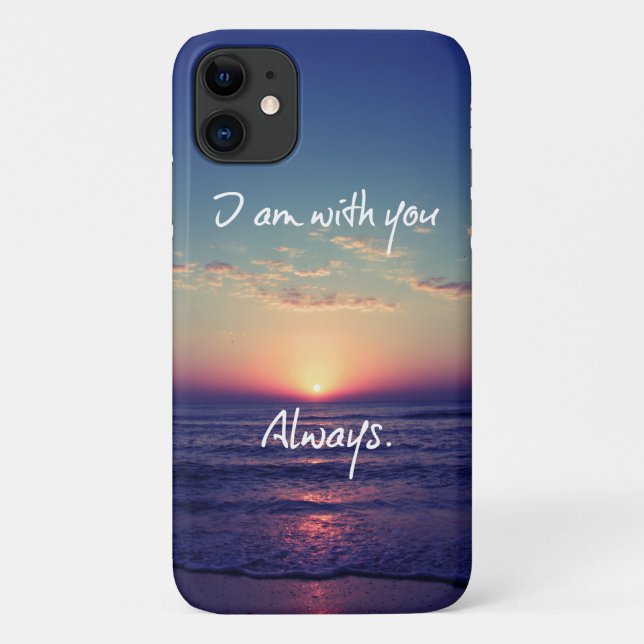 Ocean Sunset: I am with you always Bible Verse Case-Mate iPhone Case (Back)