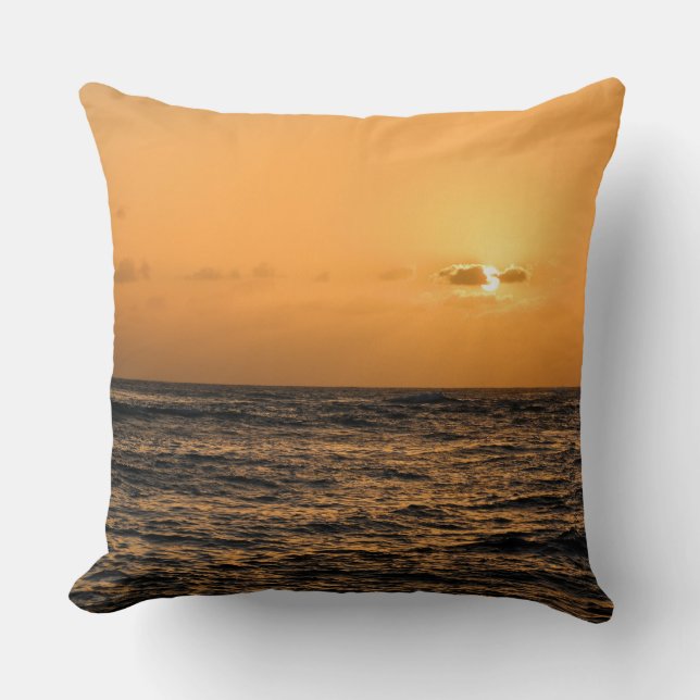 Ocean Sunset in Hawaii Cushion (Front)