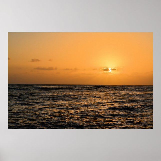 Ocean Sunset in Hawaii Poster (Front)