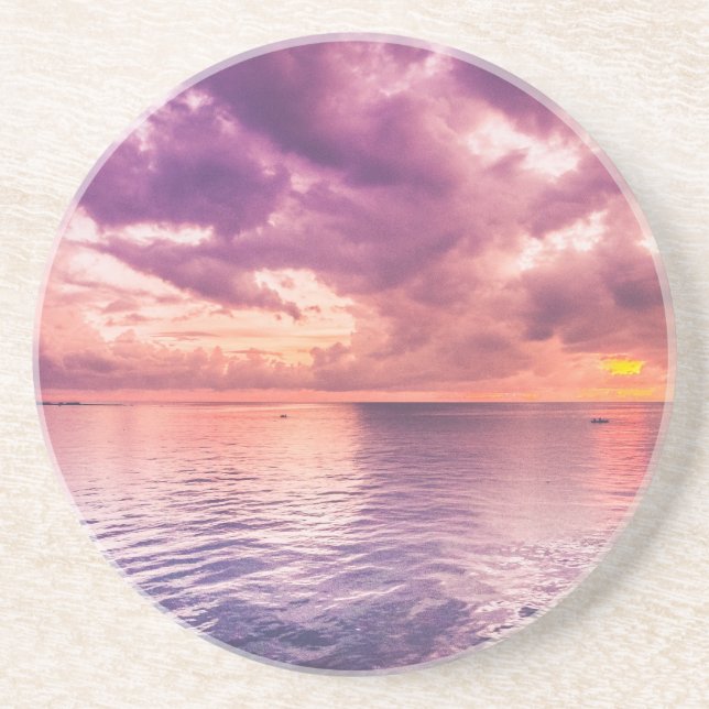 Ocean Sunset Inspirational Coaster (Front)