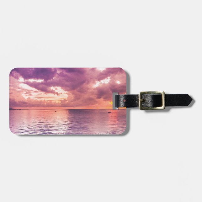 Ocean Sunset Inspirational Luggage Tag (Front Horizontal)