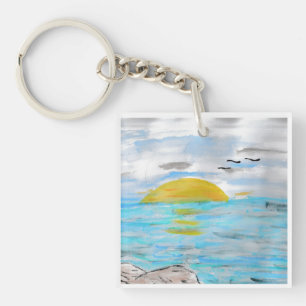 Ocean Sunset Key Ring