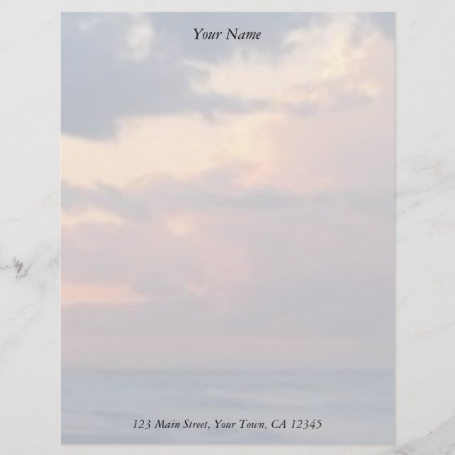 Ocean Sunset, Letterhead (Front)