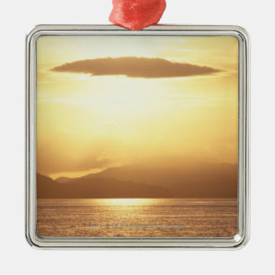 Ocean sunset metal tree decoration