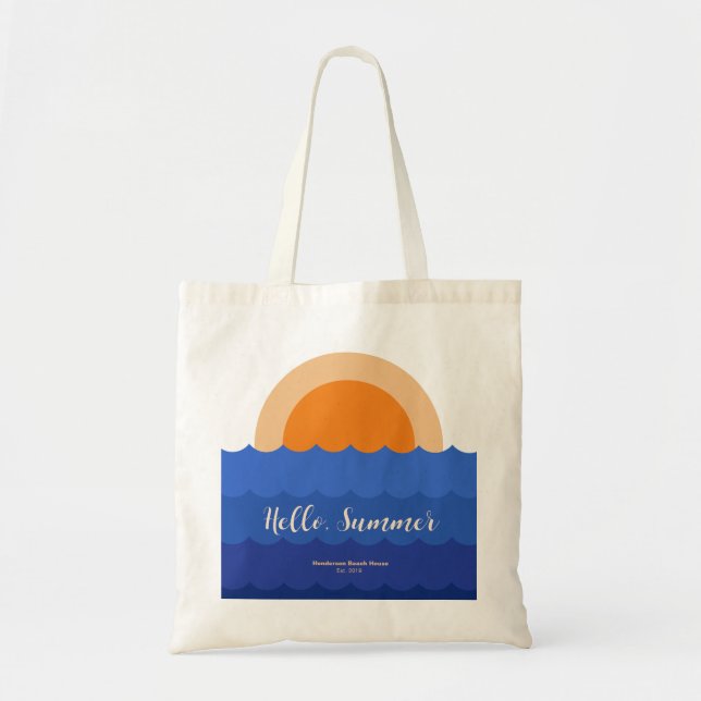 Ocean sunset minimalist scene  tote bag (Front)