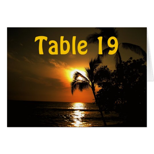 Ocean Sunset Numbered Table Card