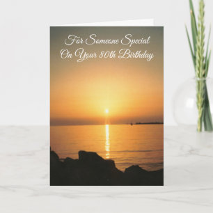 Ocean Sunset Personalised 80th Birthday Card