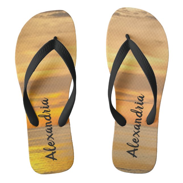 Ocean Sunset Personalised Flip Flops (Footbed)