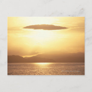 Ocean sunset postcard