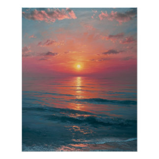 Ocean Sunset Poster